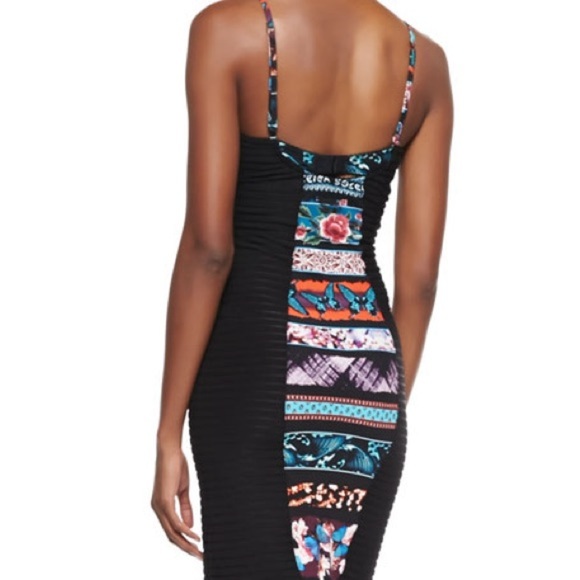 Jean Paul Gaultier Mixed-Print Paneled Bustier Dress Blue Multi (3) - Picture 3 of 12